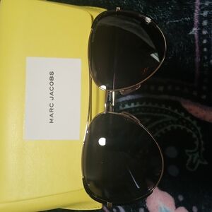 Marc Jacobs Black and Gold Aviator Sunglasses